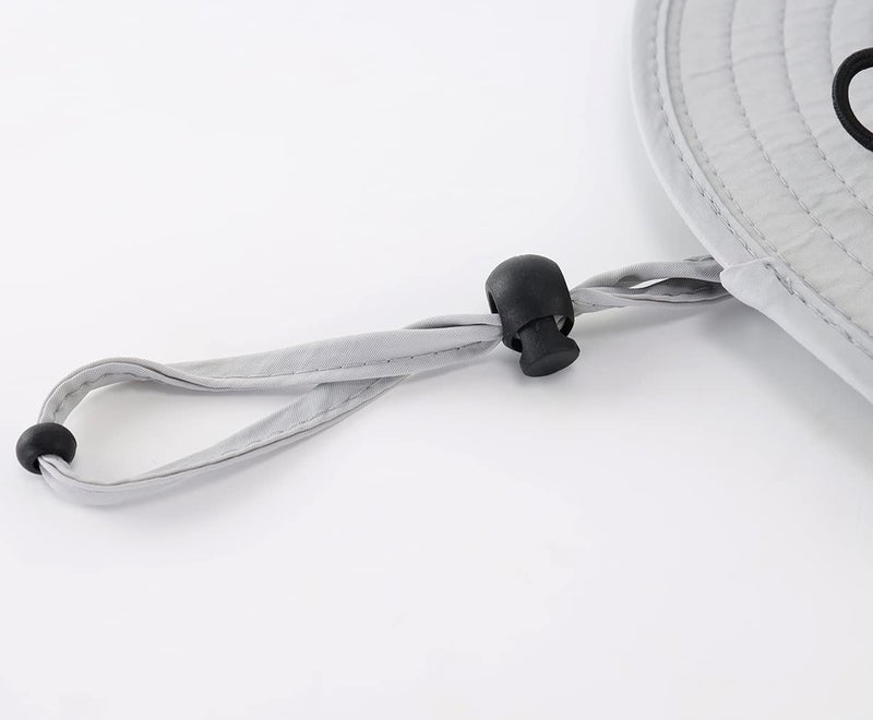 LLmoway Toddler Kid UPF50+ Bucket Sun Hat Wide Brim Lightweight Boys Quick Dry Boonie Hat Light Grey - Image 5